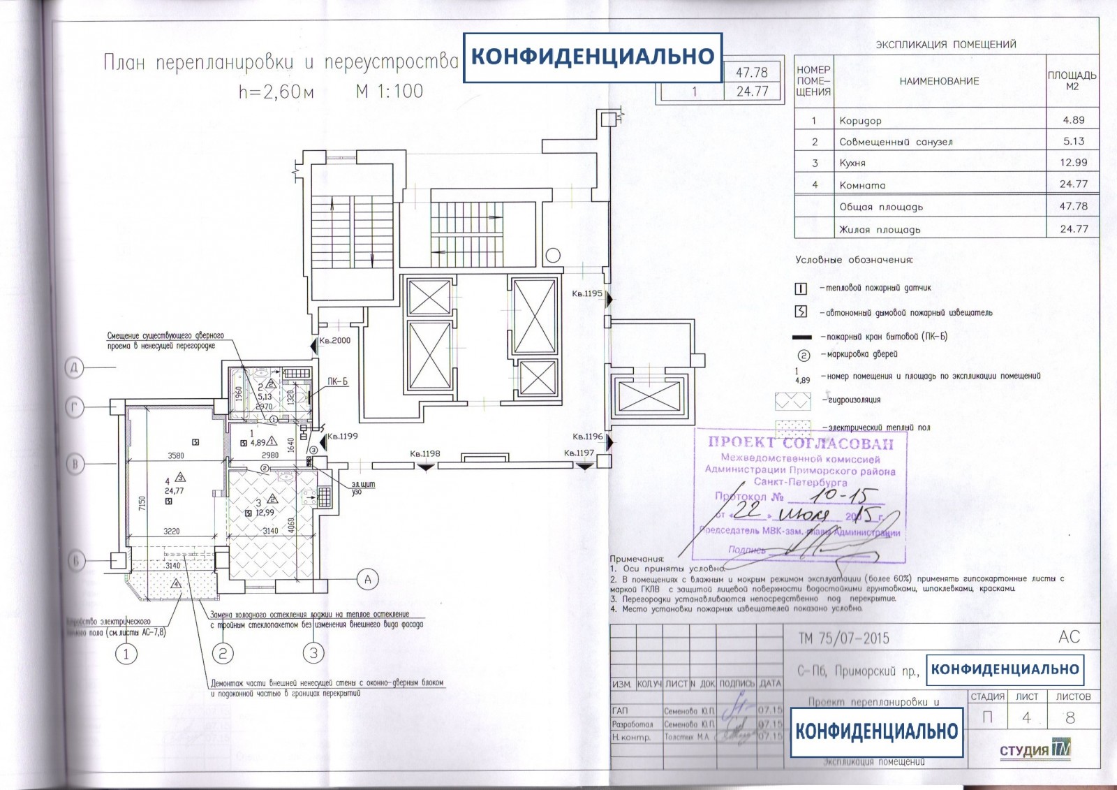 Образец проекта перепланировки: Приморский проспект, дом 137